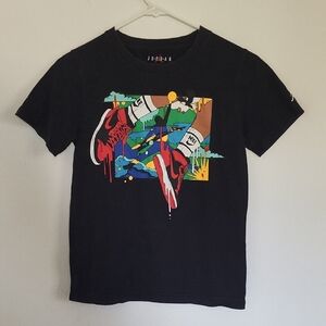 Jordan Black Tee with Red and Yellow Accents